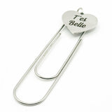 T'es Belle Bookmark Stainless Steel Paperclip Heart Engraved Faith Gift For Her Christian Encouragement Bookmark Gift
