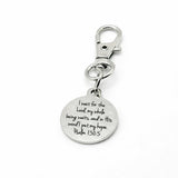 Psalm 130 5 Clip On Charm Christian Bible Verse Charm Stainless Steel Engraved Charm Lobster Clasp Bag Zipper Pull Gift