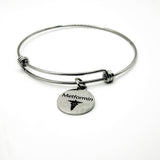 Metformin Medicine Alert Charm Bracelet Stainless Steel Expanding Bangle Medication Awareness Jewelry