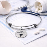 Egg Sensitivity Medical Condition Charm Bracelet Stainless Steel Expanding Bangle Food Sensitivity Awareness Jewelry