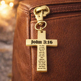 John 3 16 Gold-Plated Cross Clip On Charm