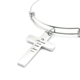 By His Wounds We Are Healed Isaiah 53 5 Cross Bracelet Christian Scripture Faith Jewelry Stainless Steel Bangle
