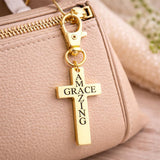 Amazing Grace Gold-Plated Cross Clip On Charm