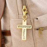 Philippians 413 Gold-Plated Cross Clip Charm