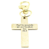 Isaiah 53 5 Gold-Plated Cross Clip Charm