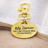 My Savior Can Move Mountains Gold-Plated Charm