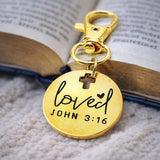 Loved John 3 16 Gold-Plated Cross Charm