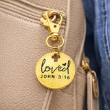 Loved John 3 16 Gold-Plated Cross Charm