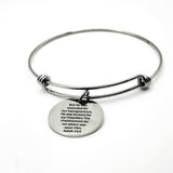 Isaiah 53 5 Scripture Bracelet Christian Faith Jewelry Stainless Steel Engraved 25mm Charm Bible Verse Gift