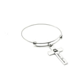Jesus Saves Cross Charm Bracelet