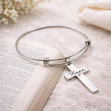 Hope Cross Charm Bracelet Stainless Steel