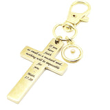 Goldtone Mustard Seed Cross Clip On Charm