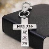 John 3 16 Cross Clip On Charm