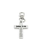 John 3 16 Cross Clip On Charm