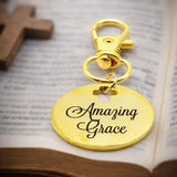 Amazing Grace Gold-Plated Cross Charm