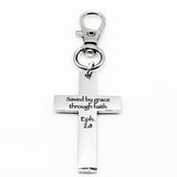 Saved By Grace Through Faith Cross Charm