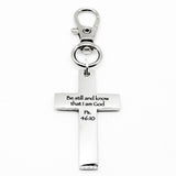 Be Still And Know Cross Clip On Charm