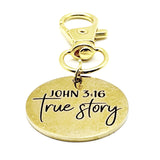 John 3 16 True Story Gold-Plated Clip On Charm