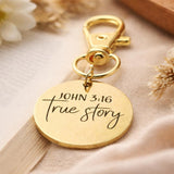 John 3 16 True Story Gold-Plated Clip On Charm