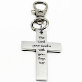 God Is With You Zephaniah 3 17 Cross Charm