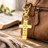 Fear Not I Am With Thee Gold-Plated Cross Charm