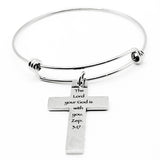 God Is With You Cross Charm Bracelet
