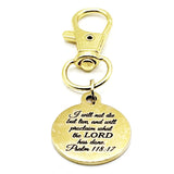 Psalm 118 17 Gold-Plated Clip On Charm