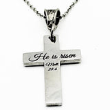 He Is Risen Cross Necklace Christian Easter Gift Matthew 28 6