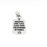 Unicorn Motivational Quote Clip On Charm