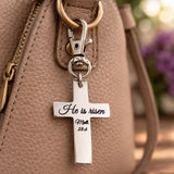 He Is Risen Cross Clip Charm Matthew 28 6