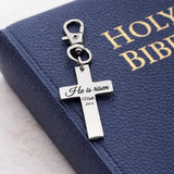 He Is Risen Cross Clip Charm Matthew 28 6