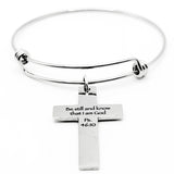 Be Still And Know Cross Charm Bracelet