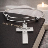 Be Still And Know Cross Charm Bracelet