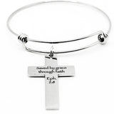 Saved By Grace Through Faith Cross Bracelet