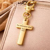 For Whosoever Shall Gold-Plated Cross Clip Charm