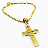 For Whosoever Shall Gold-Plated Cross Bracelet