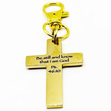 Be Still And Know Gold-Plated Cross Clip On Charm