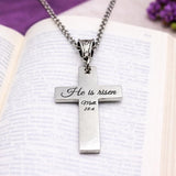 He Is Risen Cross Necklace Christian Easter Gift Matthew 28 6