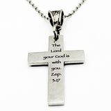 God Is With You Cross Charm Necklace