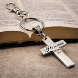 He Is Risen Matthew 28 6 Cross Keychain