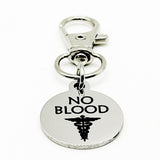 No Blood Medical Alert Clip On Charm