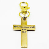 For Whosoever Shall Gold-Plated Cross Clip Charm