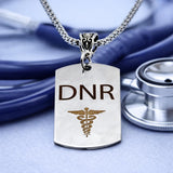 DNR Medical Caduceus Charm Necklace