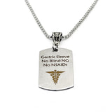 Gastric Sleeve Medical Alert Charm Necklace