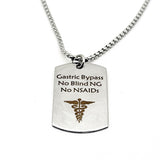 Gastric Bypass Medical Alert Necklace