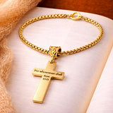 For Whosoever Shall Gold-Plated Cross Bracelet