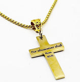 For Whosoever Shall Gold-Plated Cross Necklace