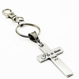He Is Risen Matthew 28 6 Cross Keychain