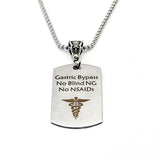 Gastric Bypass Medical Alert Charm Necklace
