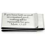 Mustard Seed Faith Money Clip Scripture Gift